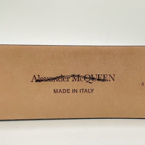 Alexander MCQUEEN Seal Buckle 40mm Wide Leather Belt - Picture 7 of 7